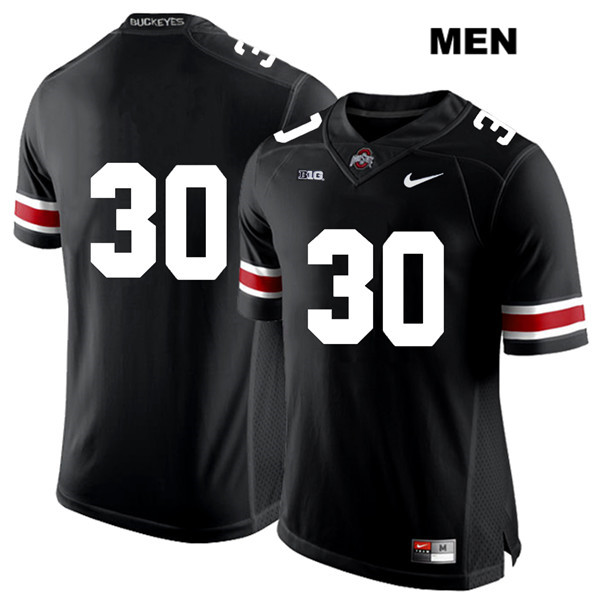 Ohio State Buckeyes Men's Kevin Dever #30 White Number Black Authentic Nike No Name College NCAA Stitched Football Jersey YF19V65QD
